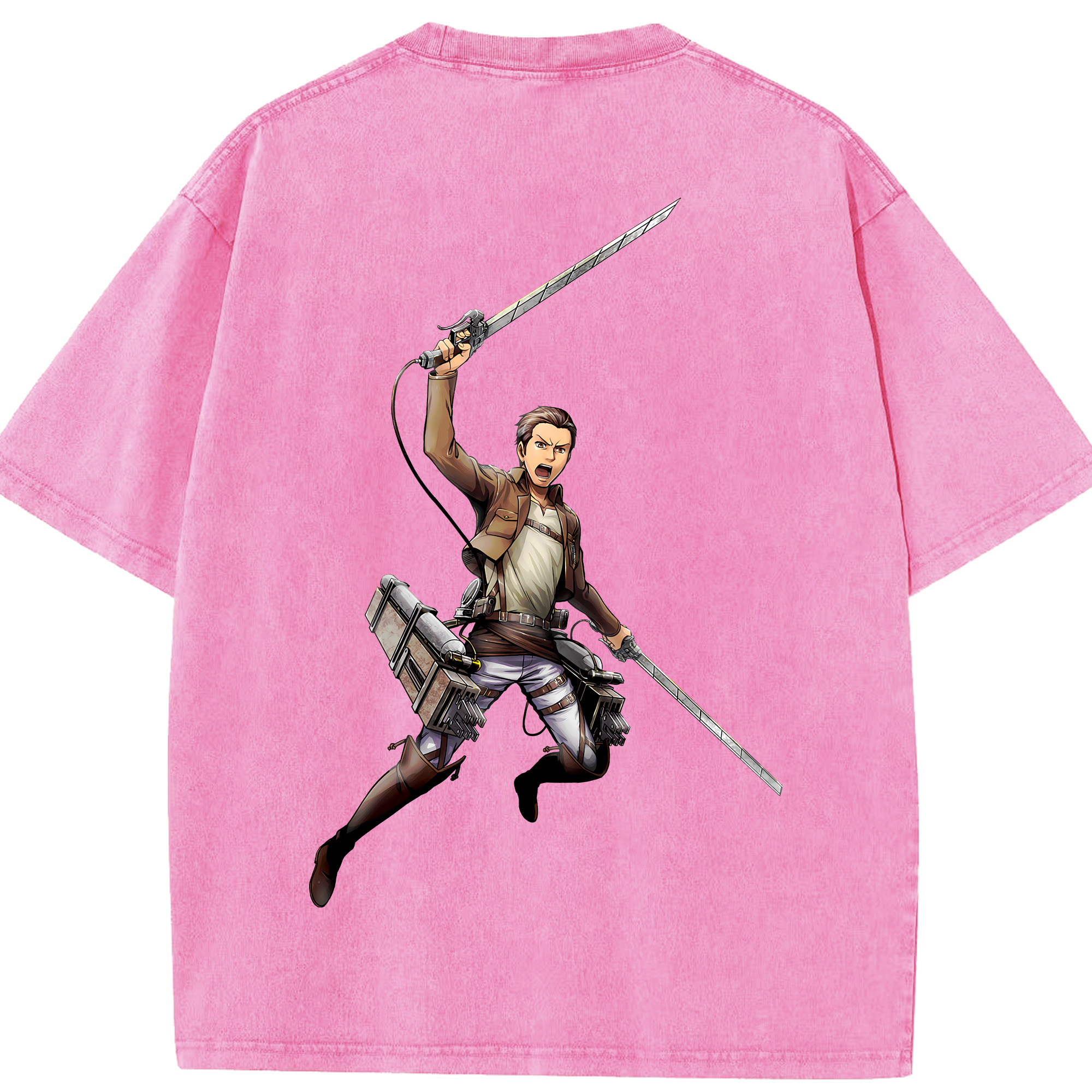 （画像用） 進撃の巨人 Attack on Titan 綿100% ヴィンテージ風 半袖Tシャツ（背面プリント）